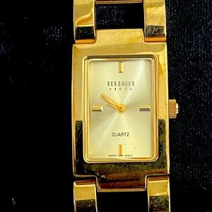 Mens Berenger Quartz Watch Gold Band Japan Movt